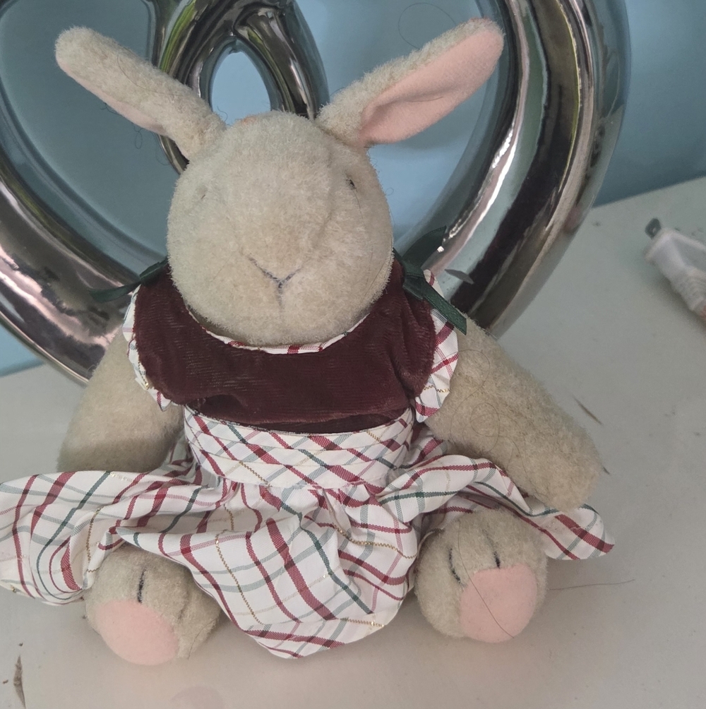 Plaid Dress Bunny Plush Toy